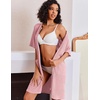 Ekouaer Zip Up Robes for Women Short Knit Bathrobe with Pockets(Hot Pink)