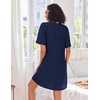 Ekouaer Zip Up Robes for Women Short Knit Bathrobe with Pockets(Navy Blue)