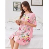 Ekouaer Zip Up Robes for Women Short Knit Bathrobe with Pockets(Pink Floral)