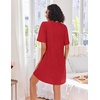 Ekouaer Zip Up Robes for Women Short Knit Bathrobe with Pockets(Red)