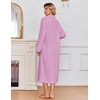 Ekouaer Zipper Robes for Women Long Fleece Warm Housecoat with Pockets(01light Purple)