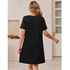 Ekouaer Zipper Robes for Women Short Sleeve Housecoats Zip Up Nightgowns(Black)
