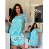 Ekouaer Zipper Robes for Women Short Sleeve Housecoats Zip Up Nightgowns(Blue Floral)