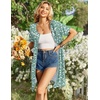 Ekouaer Zipper Robes for Women Short Sleeve Housecoats Zip Up Nightgowns(Light Green Floral)