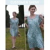 Ekouaer Zipper Robes for Women Short Sleeve Housecoats Zip Up Nightgowns(Light Green Floral)