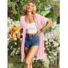 Ekouaer Zipper Robes for Women Short Sleeve Housecoats Zip Up Nightgowns(Pink)
