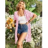 Ekouaer Zipper Robes for Women Short Sleeve Housecoats Zip Up Nightgowns(Pink Floral)