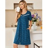 Ekouaer Zipper Robes for Women Short Sleeve Housecoats Zip Up Nightgowns(Puppy Paws)