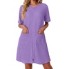 Ekouaer Zip Up Robes for Women Short Knit Bathrobe with Pockets(Lilac)