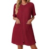 Ekouaer Zip Up Robes for Women Short Knit Bathrobe with Pockets(Wine Red)