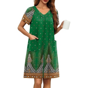 Ekouaer Women’s Zipper Front Mumu Duster Robes with Pockets Soft Housecoat(Feather Green)