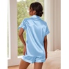 Ekouaer Pajamas for Women Set Silk Satin Pjs 2 Piece Button Down Sleepwear(Baby Bule)
