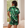 Ekouaer Pajamas for Women Set Silk Satin Pjs 2 Piece Button Down Sleepwear(Christmas Green)