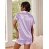 Ekouaer Pajamas for Women Set Silk Satin Pjs 2 Piece Button Down Sleepwear(Lilac)