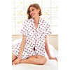 Ekouaer Pajamas for Women Set Silk Satin Pjs 2 Piece Button Down Sleepwear(Red Heart)