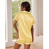 Ekouaer Pajamas for Women Set Silk Satin Pjs 2 Piece Button Down Sleepwear(Yellow)