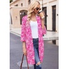 Ekouaer Robes for Women Waffle Knit Bathrobe Soft Lightweight Loungewear(A-pink-floral)