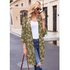Ekouaer Robes for Women Waffle Knit Bathrobe Soft Lightweight Loungewear(Army Green Floral)