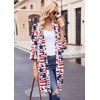 Ekouaer Robes for Women Waffle Knit Bathrobe Soft Lightweight Loungewear(A-star Flag)
