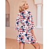 Ekouaer Robes for Women Waffle Knit Bathrobe Soft Lightweight Loungewear(A-star Flag)