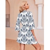 Ekouaer Robes for Women Waffle Knit Bathrobe Soft Lightweight Loungewear(A-white Italian Print)