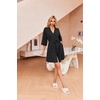 Ekouaer Robes for Women Waffle Knit Bathrobe Soft Lightweight Loungewear(Black)
