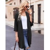 Ekouaer Robes for Women Waffle Knit Bathrobe Soft Lightweight Loungewear(Black)
