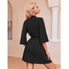 Ekouaer Robes for Women Waffle Knit Bathrobe Soft Lightweight Loungewear(Black)