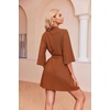 Ekouaer Robes for Women Waffle Knit Bathrobe Soft Lightweight Loungewear(Caramel Colour)