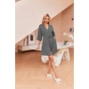 Ekouaer Robes for Women Waffle Knit Bathrobe Soft Lightweight Loungewear(Dark Grey)