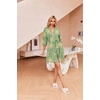 Ekouaer Robes for Women Waffle Knit Bathrobe Soft Lightweight Loungewear(Floral Green)