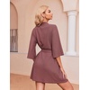 Ekouaer Robes for Women Waffle Knit Bathrobe Soft Lightweight Loungewear(Gray Purple)