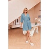 Ekouaer Robes for Women Waffle Knit Bathrobe Soft Lightweight Loungewear(Light Blue)