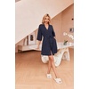 Ekouaer Robes for Women Waffle Knit Bathrobe Soft Lightweight Loungewear(Navy Blue)