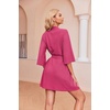 Ekouaer Robes for Women Waffle Knit Bathrobe Soft Lightweight Loungewear(Rose)
