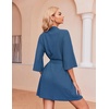 Ekouaer Robes for Women Waffle Knit Bathrobe Soft Lightweight Loungewear(Royal Blue)