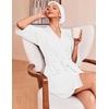 Ekouaer Robes for Women Waffle Knit Bathrobe Soft Lightweight Loungewear(White)