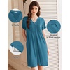 Ekouaer Women Zipper Robes Short Bathrobe Lightweight House Coat(Blue Green)