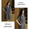 Ekouaer Women Zipper Robes Short Bathrobe Lightweight House Coat(Dark Grey)