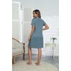 Ekouaer Women Zipper Robes Short Bathrobe Lightweight House Coat(Flora Light Blue)