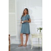 Ekouaer Women Zipper Robes Short Bathrobe Lightweight House Coat(Flora Light Blue)