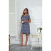 Ekouaer Women Zipper Robes Short Bathrobe Lightweight House Coat(Floral Blue)