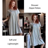 Ekouaer Women Zipper Robes Short Bathrobe Lightweight House Coat(Light Grey)