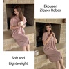 Ekouaer Women Zipper Robes Short Bathrobe Lightweight House Coat(Misty Rose)