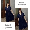 Ekouaer Women Zipper Robes Short Bathrobe Lightweight House Coat(Navy Blue)