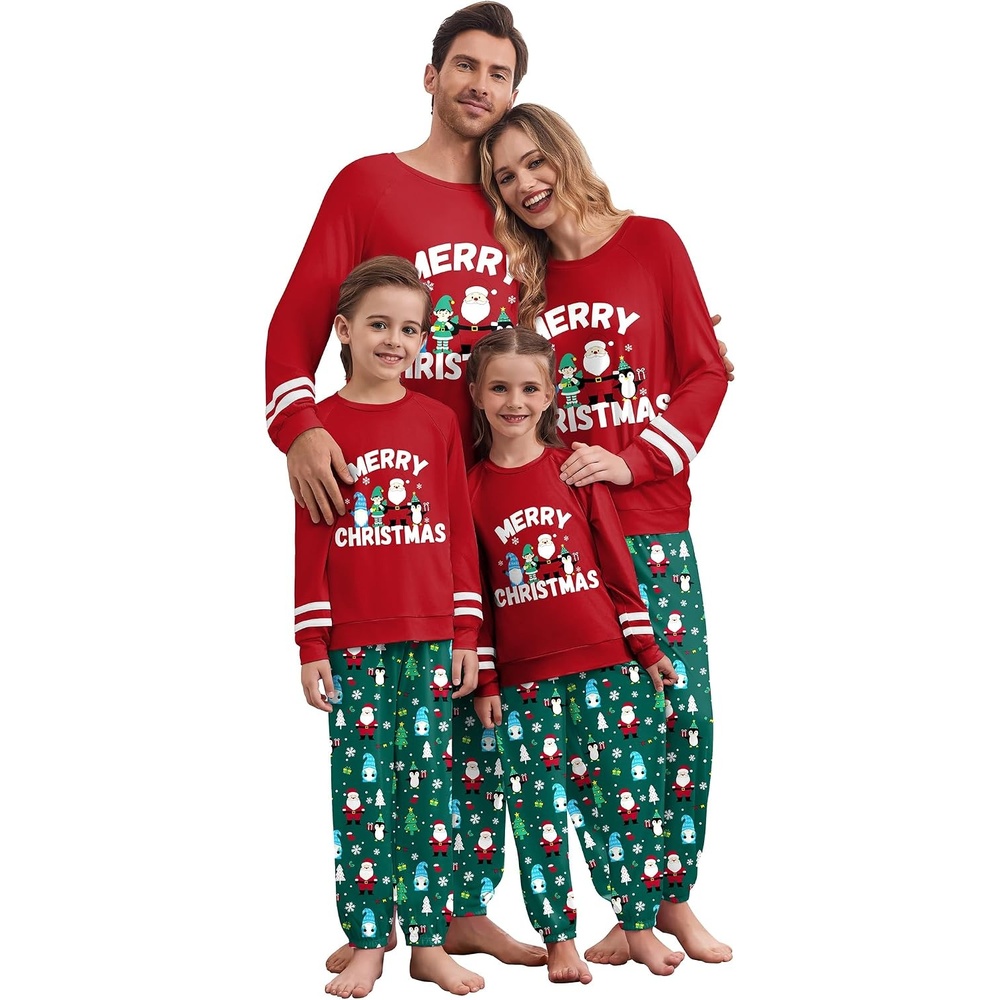 image:imageEkouaer Family Christmas Pajamas Matching Sets Cute Long Sleeve Couple PjsRedmerry Christmas
