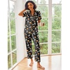 Ekouaer 2 Piece Satin Short Sleeve Pajamas Set Button Down Sleepwear(Halloween Pumpkin Print)