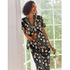 Ekouaer 2 Piece Satin Short Sleeve Pajamas Set Button Down Sleepwear(Halloween Pumpkin Print)