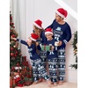Ekouaer Family Christmas Pajamas Matching Sets Cute Long Sleeve Couple Pjs(Blue-christmas Crew)