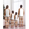Ekouaer Family Christmas Pajamas Matching Sets Cute Long Sleeve Couple Pjs(Brown-gingerbread)